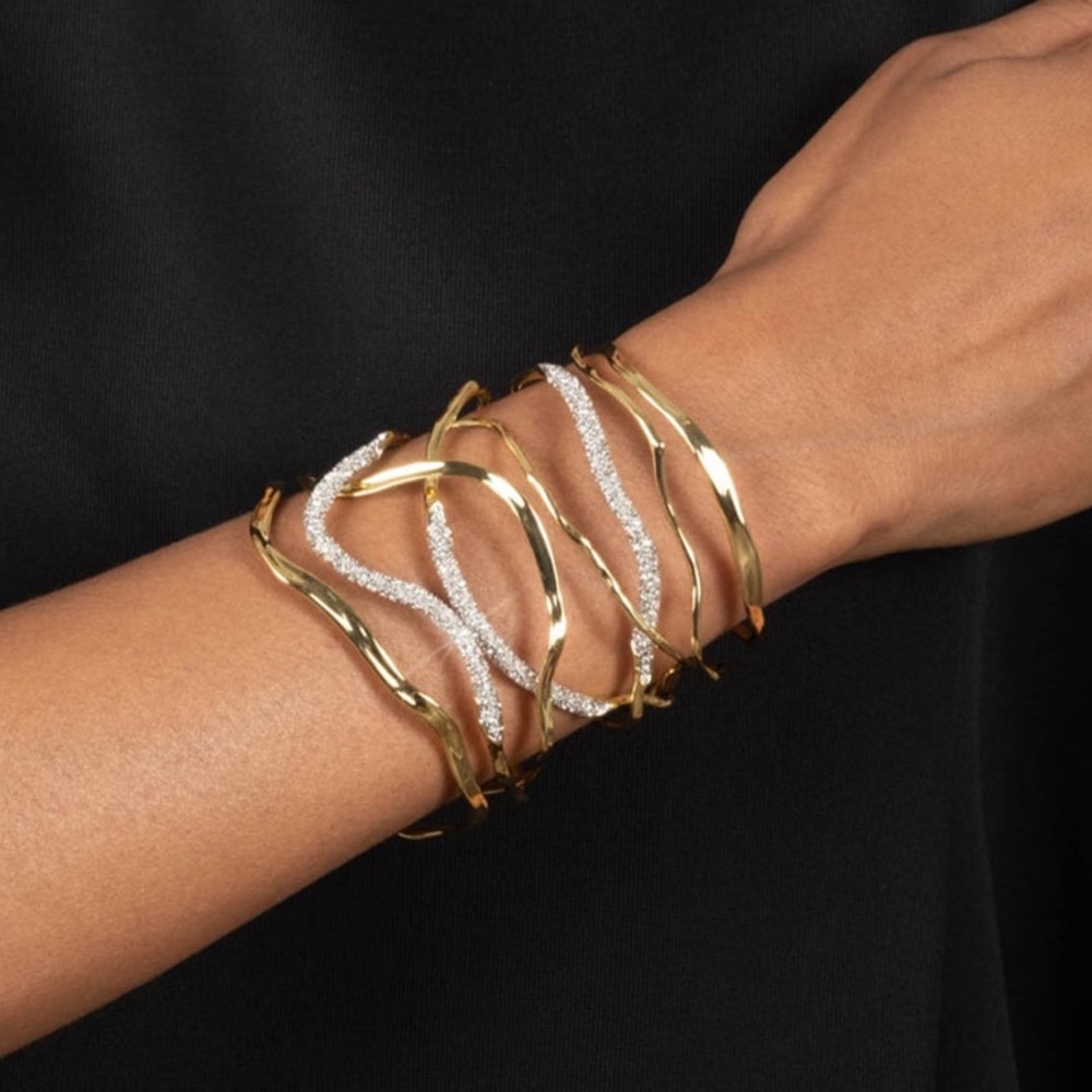 ALEXIS BITTAR • Solanales Crystal Intertwined Wide Cuff Bracelet